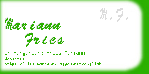 mariann fries business card